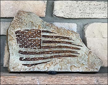 Concrete Tattered Flag Patriotic Stone