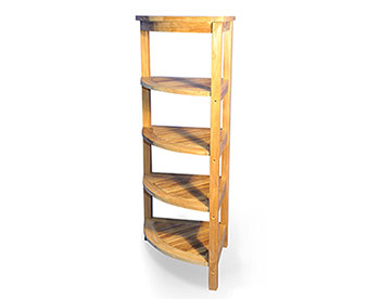 Teak 5 Tier Corner Shelf