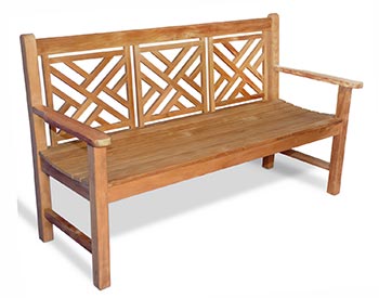 Teak Chippendale Bench