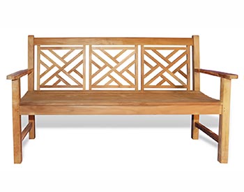 Teak Chippendale Bench