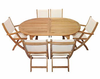 Teak Oval Table and Chair Set