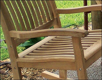 Teak Highback Rocking Chair & Tray Cart Set