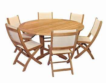 Teak Round Table and Chair Set