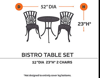 52" Terrace Elite Bistro Table & 2-4 Standard Chair Cover