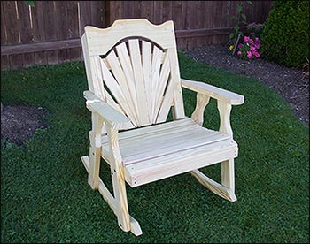 Treated Pine Fanback Rocking Chair