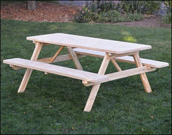 Treated Pine Picnic Table w/ Attached Benches