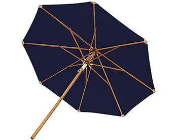 10 Octagon Deluxe Market Poly-Spun Umbrella w/Teak Pole, Manual Lift, and No Tilt