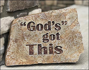 Concrete "Gods got This" Religious Stone