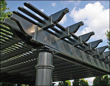 Vinyl Louvered Pergola w/Aluminum Inserts