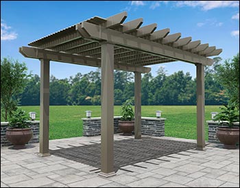 Vinyl Louvered Pergola w/Aluminum Inserts