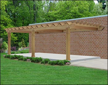 Rustic Red Cedar Vintage Classic Wall Mount Pergola