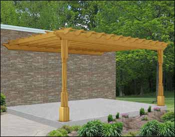 Treated Pine Wall Mount 2-Beam Pergolas