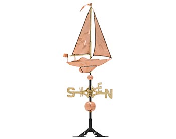 Copper Sailboat Weathervane