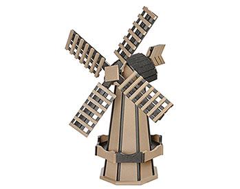 Medium Poly Lumber Windmill - Weatherwood and Black