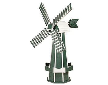 Large Poly Lumber Windmill - Turf Green and White