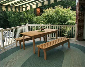 Red Cedar Contoured Picnic Table w/Benches