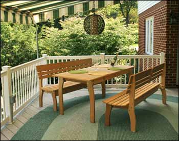 Red Cedar Contoured Picnic Table w/Backed Benches