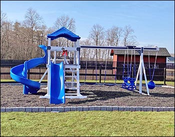 Landslide Vinyl Playset w/ Climbing Set & Rock Wall