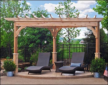 Red Cedar Triangle Corner Pergola