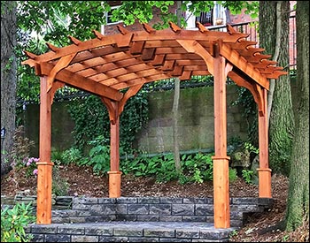 Red Cedar Free Standing Arched Pergolas