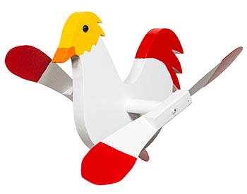 White Rooster Whirly Bird Spinner