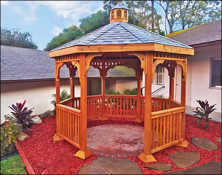 Red Cedar Single Roof Octagon Gazebos