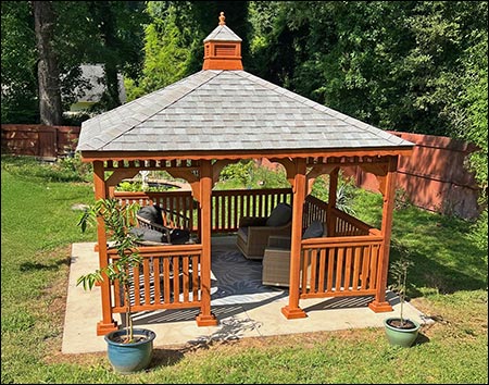 Red Cedar Single Roof Rectangle Gazebos