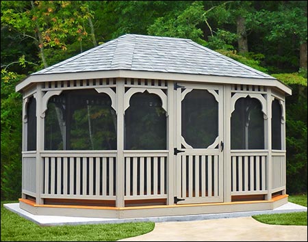 Treated Pine Single Roof Oval Gazebos