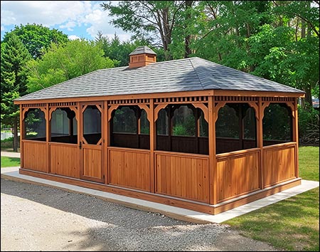 Treated Pine Single Roof Rectangle Gazebos