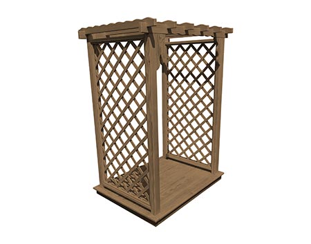 Treated Pine Creekside Arbor w/ Deck