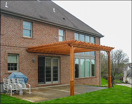 Red Cedar Wall Mount 2-Beam Pergolas