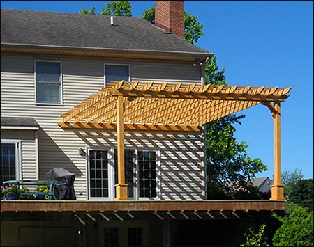 Treated Pine Wall Mount 2-Beam Pergolas