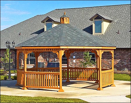Red Cedar Single Roof Octagon Gazebos