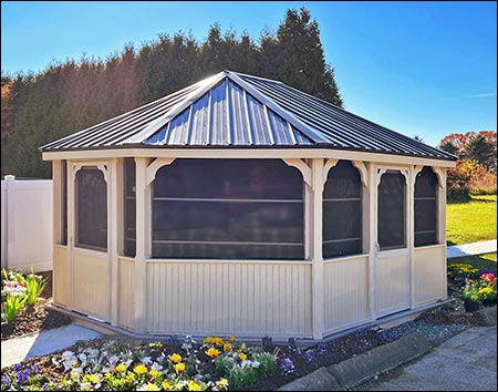 Vinyl Single Roof Oval Gazebos