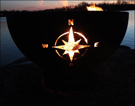 Carbon Steel Compass Fire Pit