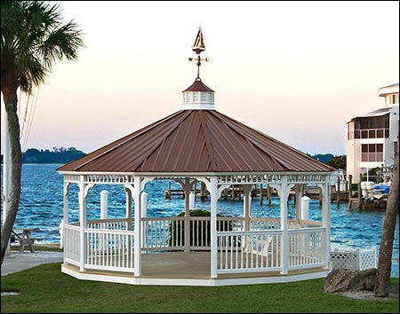 Vinyl Single Roof Dodecagon Gazebos