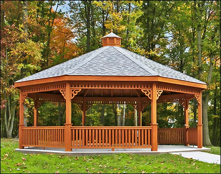 Treated Pine Single Roof Octagon Gazebos