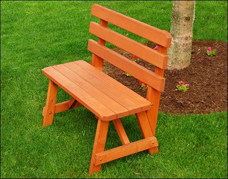 Southern Yellow Pine Traditional Backed Bench