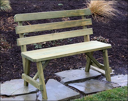 Southern Yellow Pine Traditional Backed Bench