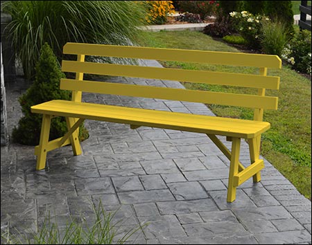 Southern Yellow Pine Traditional Backed Bench