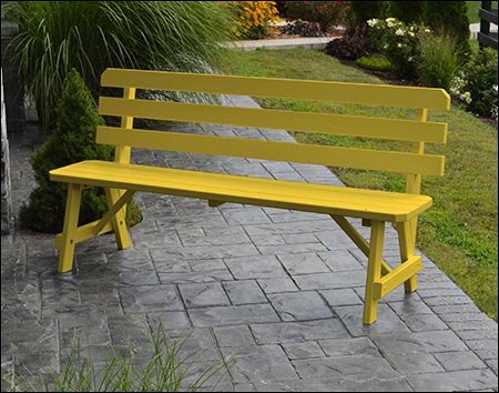 Southern Yellow Pine Traditional Backed Bench