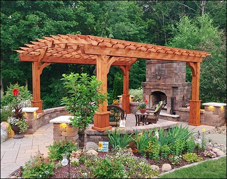 Red Cedar Free Standing Arched Pergolas