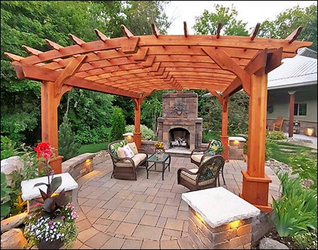 Red Cedar Free Standing Arched Pergolas