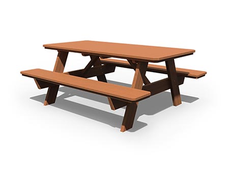 Treated Pine 6 Picnic Table w/ Attached Benches
