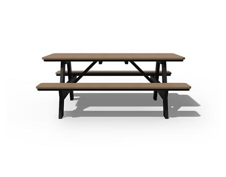 Poly Lumber 6 Picnic Table w/ Attached Benches