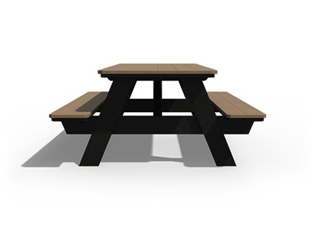 Poly Lumber 6 Picnic Table w/ Attached Benches