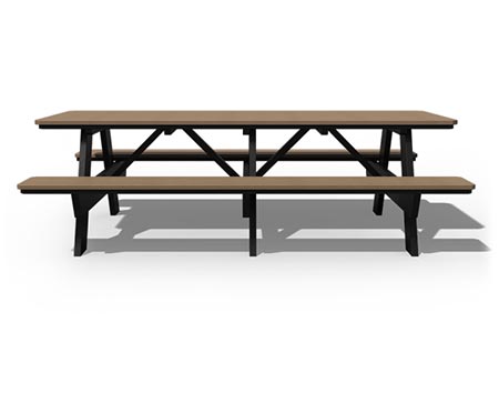 Poly Lumber 8 Picnic Table w/ Attached Benches