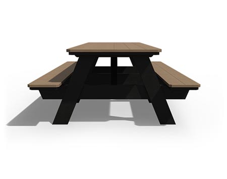 Poly Lumber 8 Picnic Table w/ Attached Benches