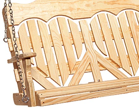 Treated Pine High-Back Heart Porch Swing