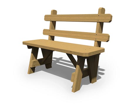 Treated Pine Backed Picnic Bench